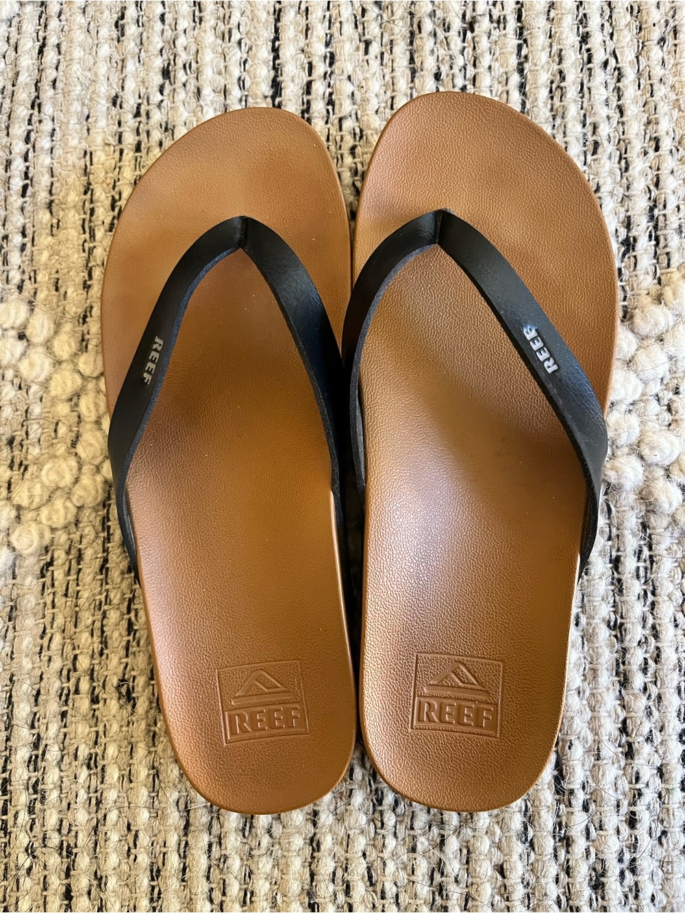 Classic Reef Black Leather Strap Women's Sandals